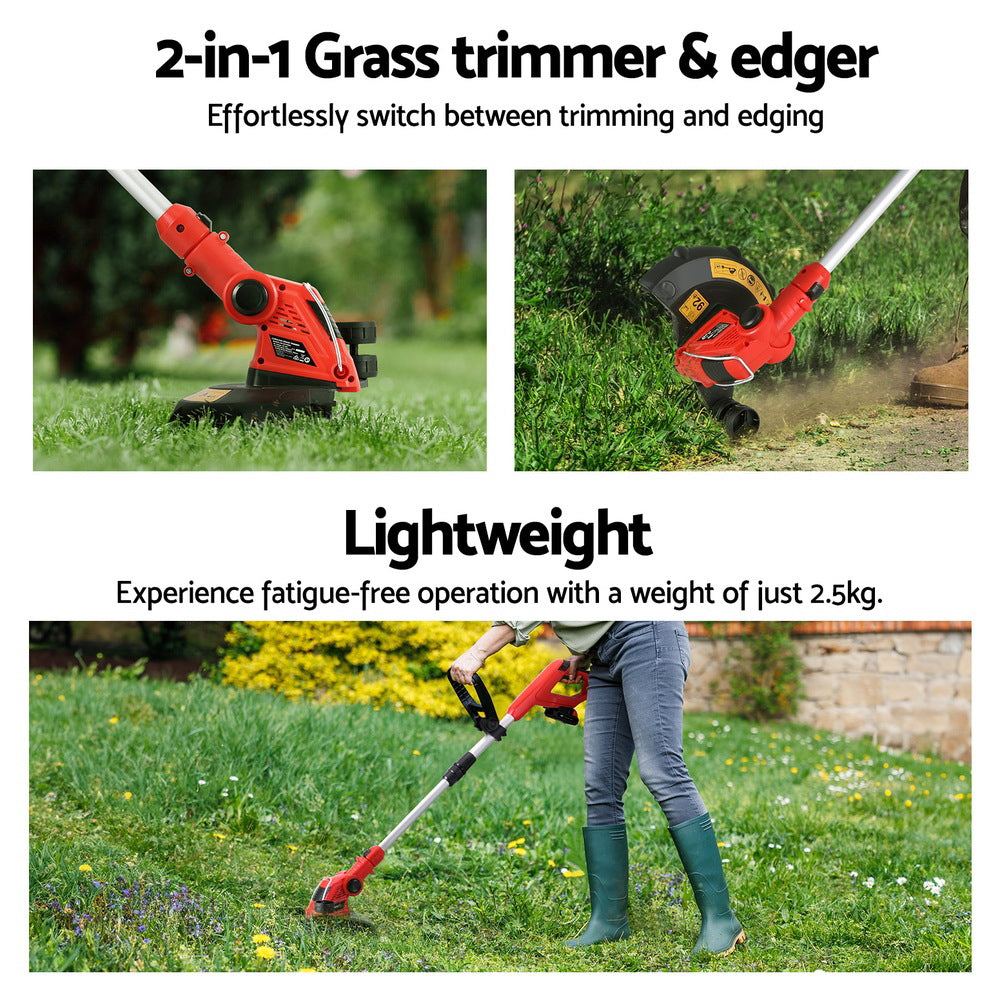 Giantz 20V Cordless Line Trimmer Lawn Whipper Grass Snipper 4