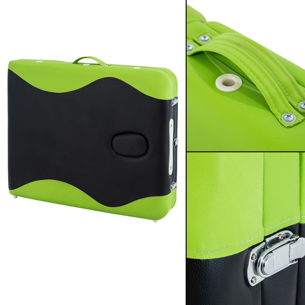 Zenses Massage Table 75cm Portable 3 Fold Aluminium Beauty Bed Green 7