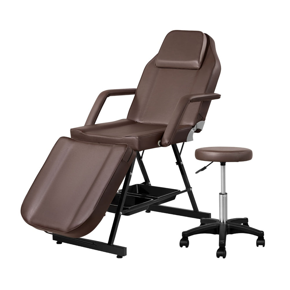Zenses Massage Table Adjustable Salon Bed Chair 3-Fold Brown 7