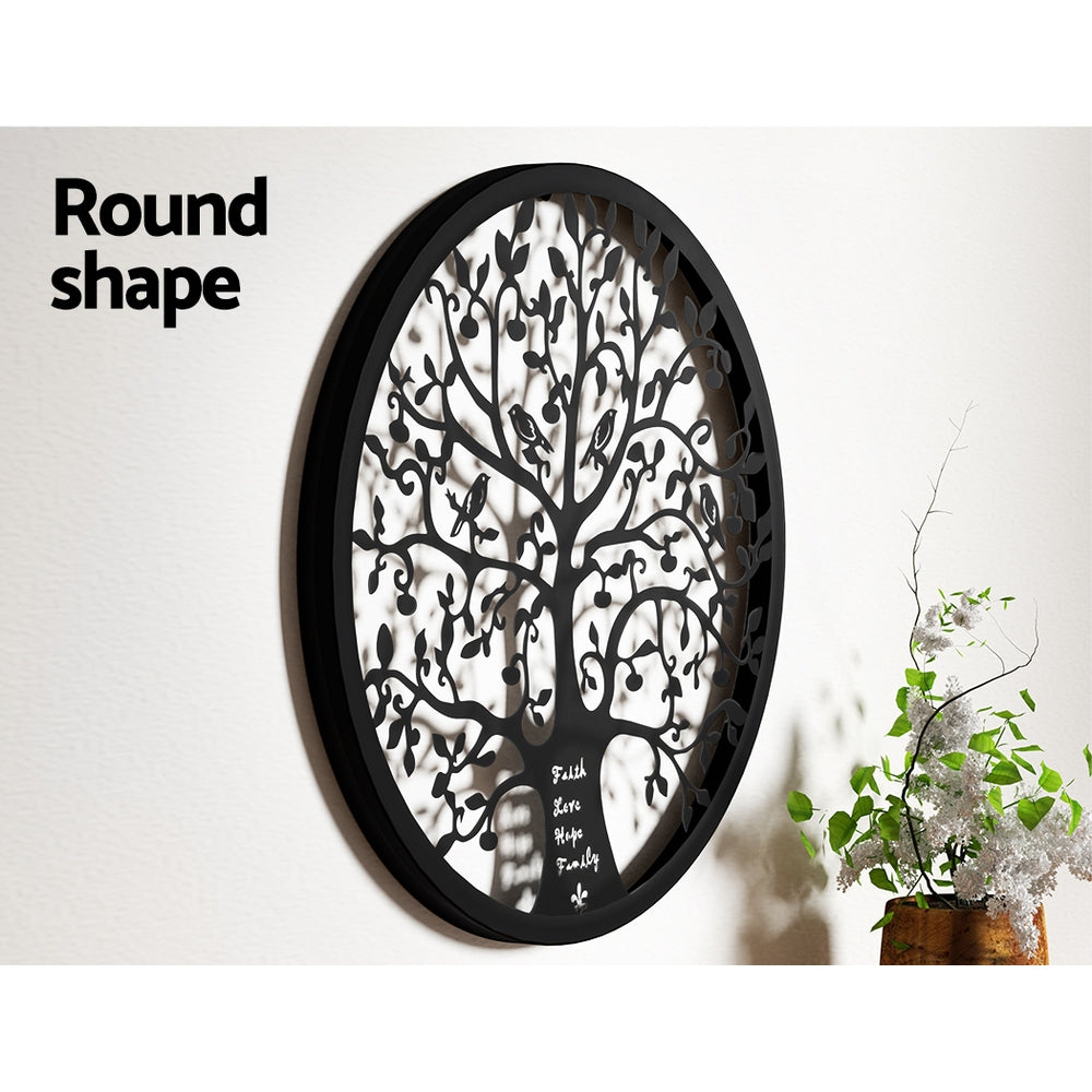 Artiss Metal Wall Art Hanging Sculpture Home Decor Leaf Tree of Life Round Frame 5