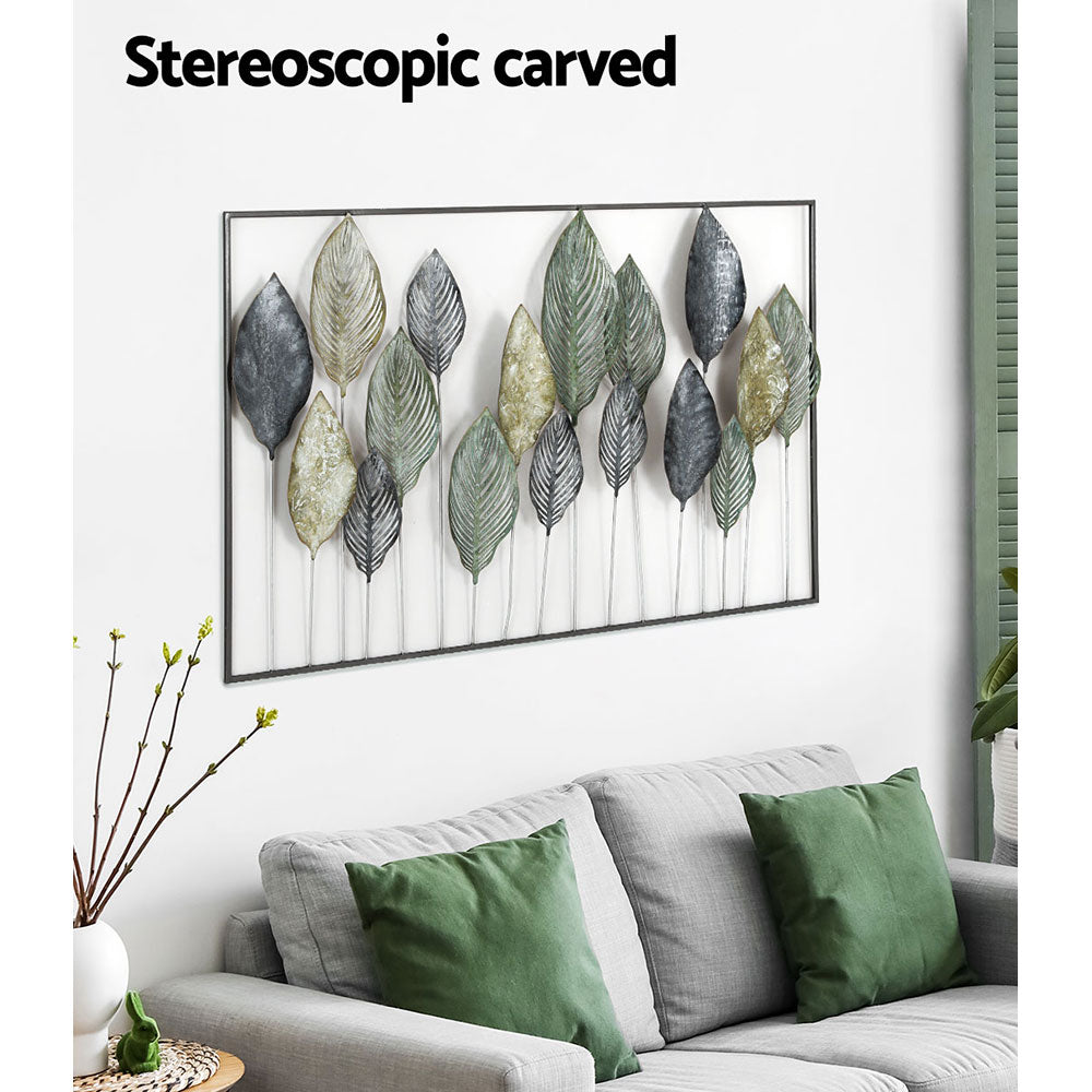 Artiss Metal Wall Art Hanging Sculpture Home Decor Leaf Tree of Life Framed 4