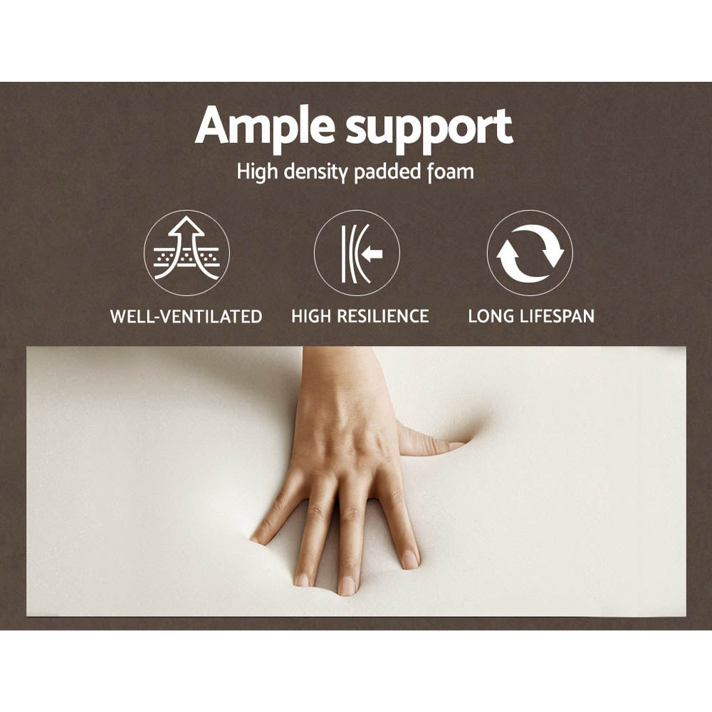 Artiss Wooden Office Chair Fabric Seat Grey 5