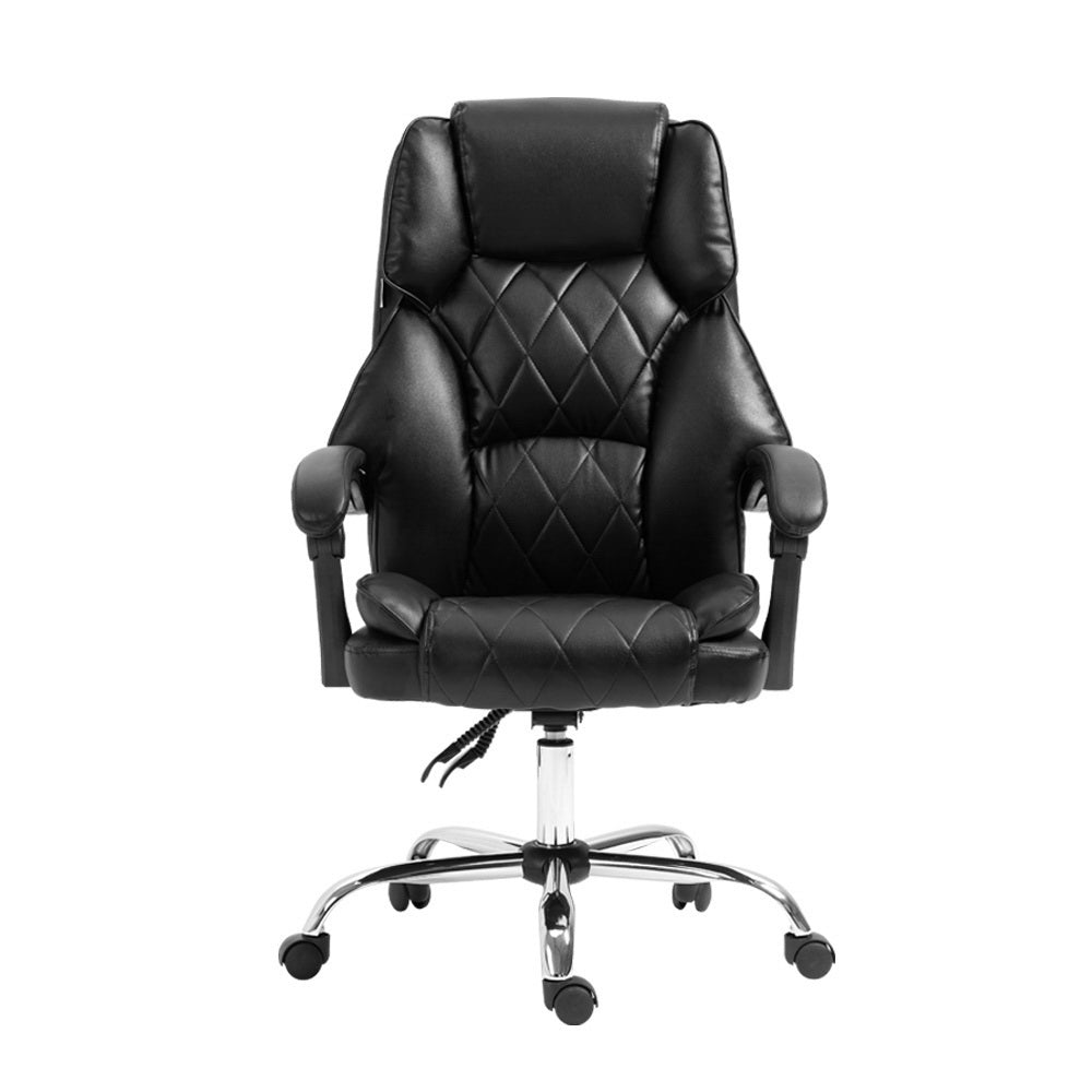 Artiss Executive Office Chair Leather Recliner Black 3
