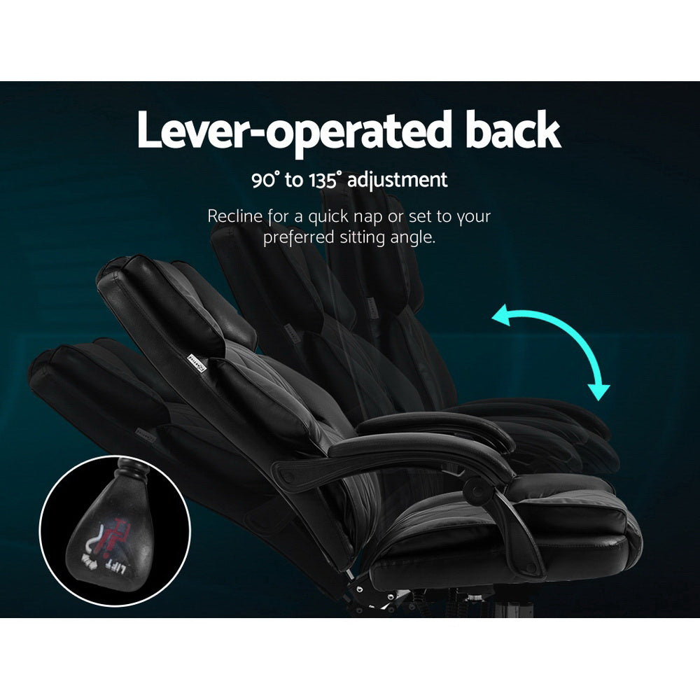 Artiss Executive Office Chair Leather Recliner Black 4