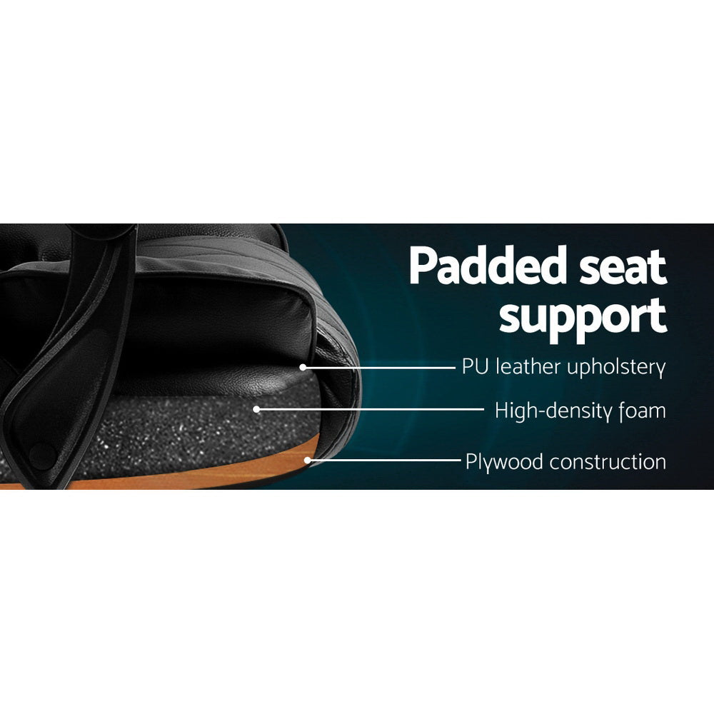 Artiss Executive Office Chair Leather Recliner Black 6