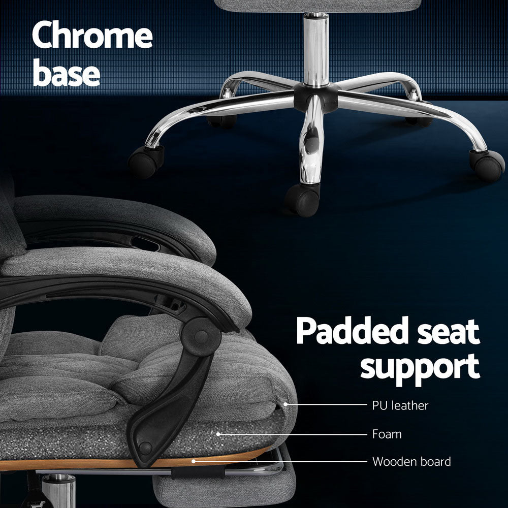 Artiss Executive Office Chair Footrest Grey 6