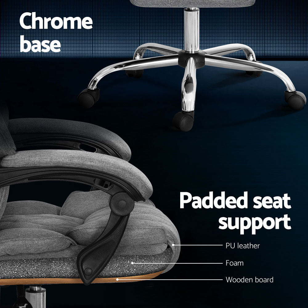 Artiss Executive Office Chair Recliner Grey 6