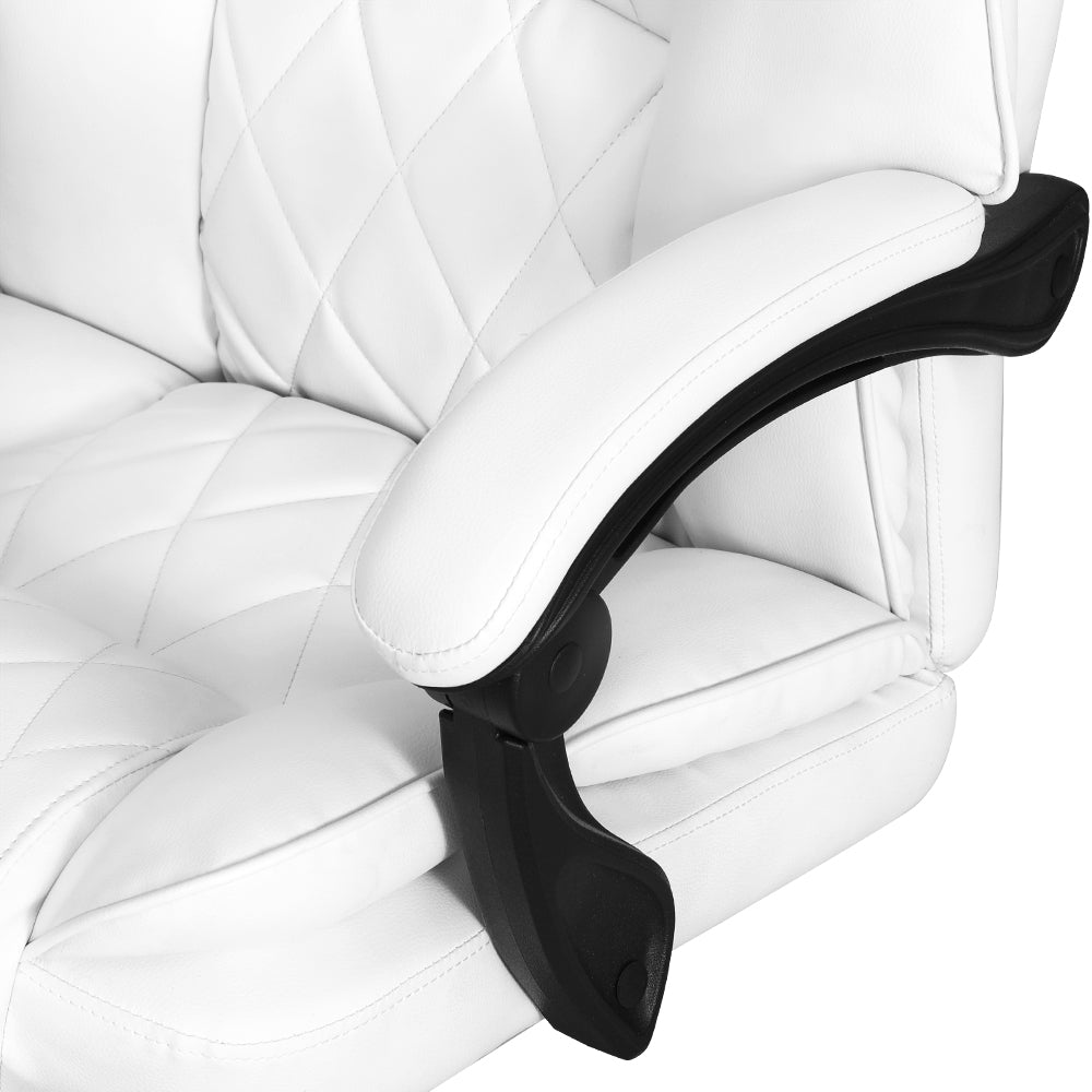 Artiss Executive Office Chair Leather Recliner White 4