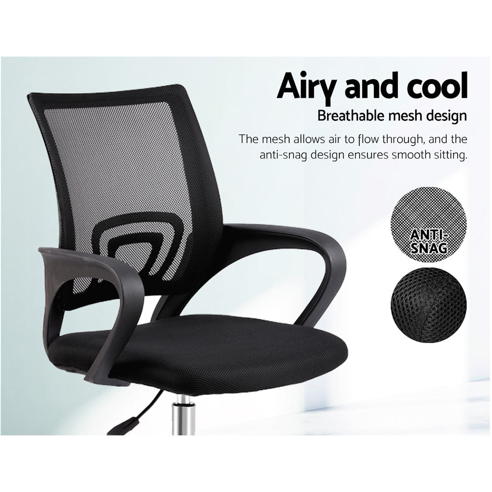 Artiss Mesh Office Chair Mid Back Black 4