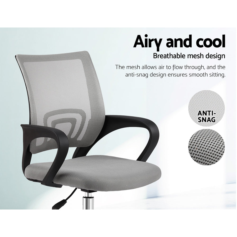 Artiss Mesh Office Chair Mid Back Grey 4