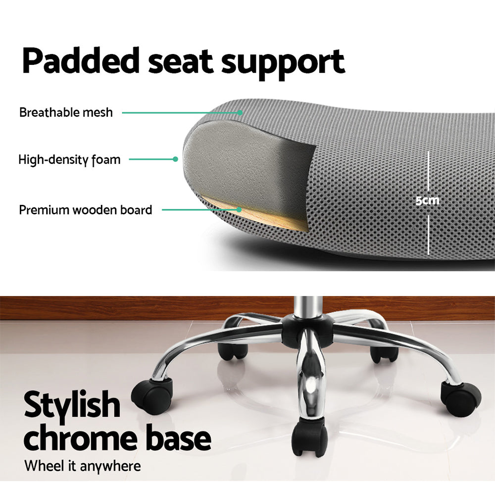 Artiss Mesh Office Chair Mid Back Grey 6