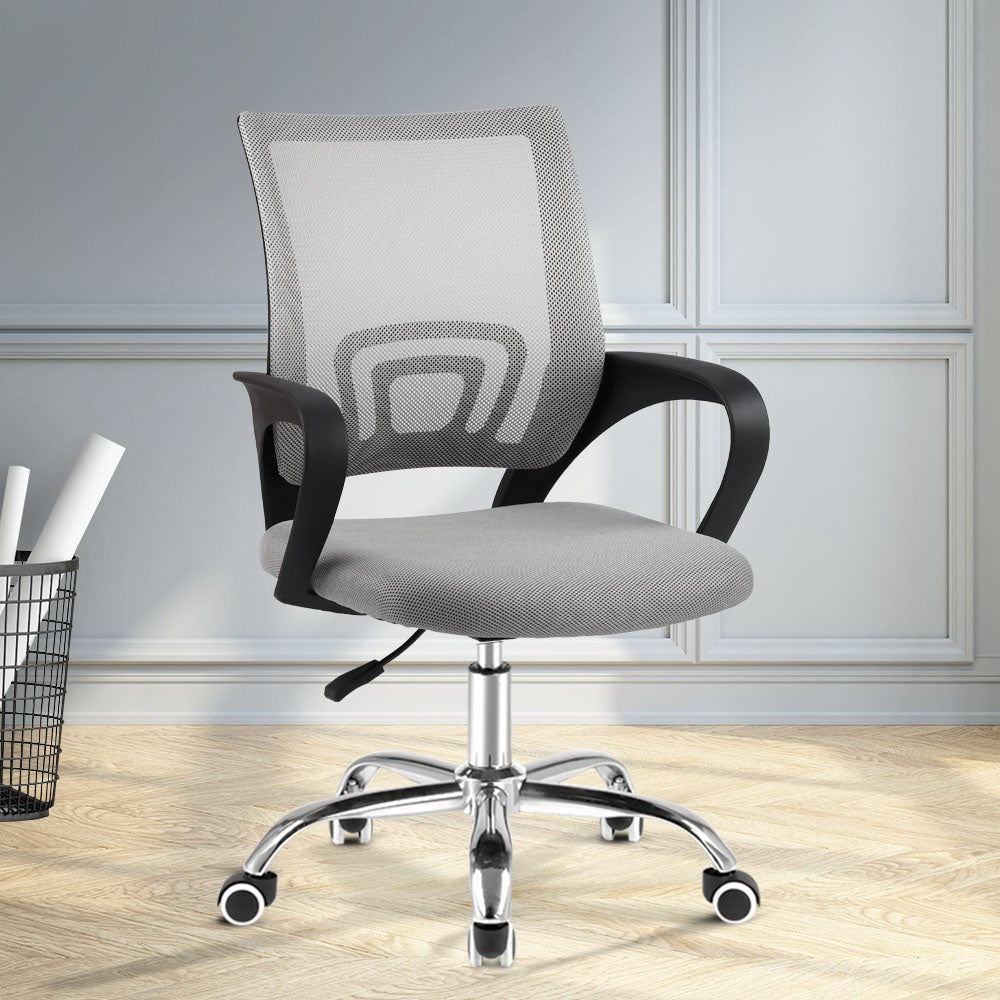 Artiss Mesh Office Chair Mid Back Grey 7