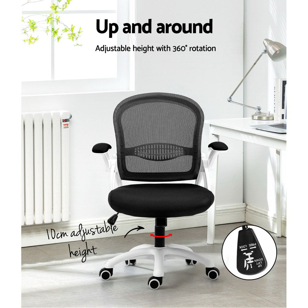 Artiss Mesh Office Chair Mid Back Black 4