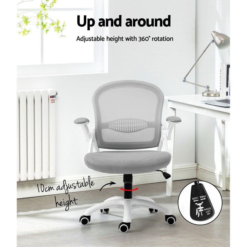 Artiss Mesh Office Chair Mid Back Grey 4