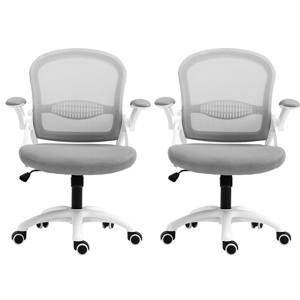 Artiss 2x Mesh Office Chair Computer Gaming Desk Chairs Work Study Mid Back Grey 3