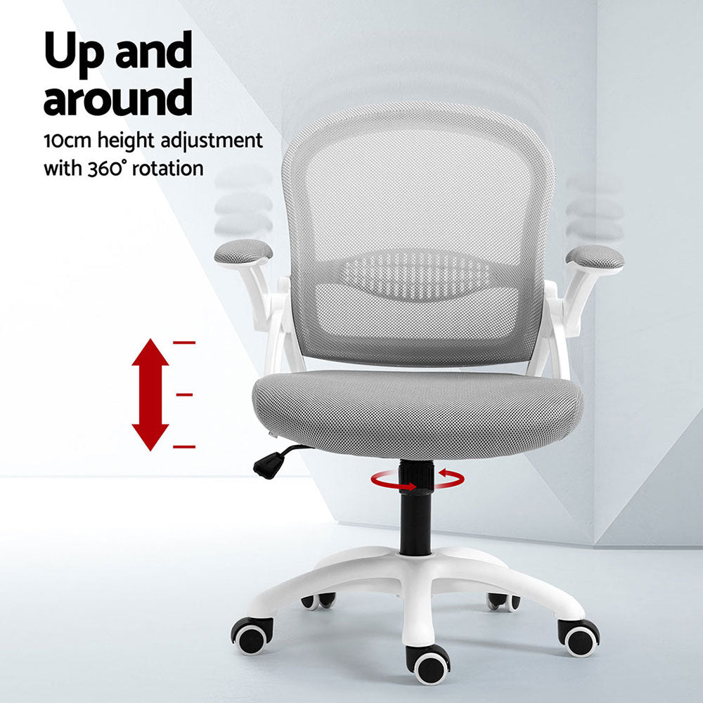 Artiss 2x Mesh Office Chair Computer Gaming Desk Chairs Work Study Mid Back Grey 4