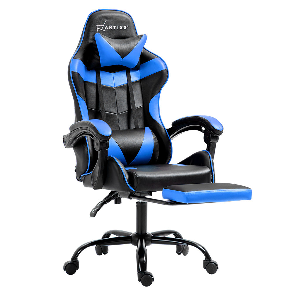 Artiss Gaming Office Chair Recliner Footrest Blue 7