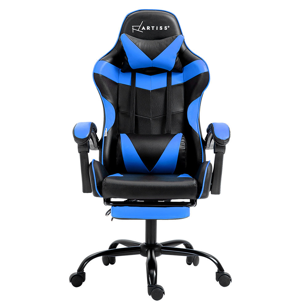 Artiss Gaming Office Chair Recliner Footrest Blue 3