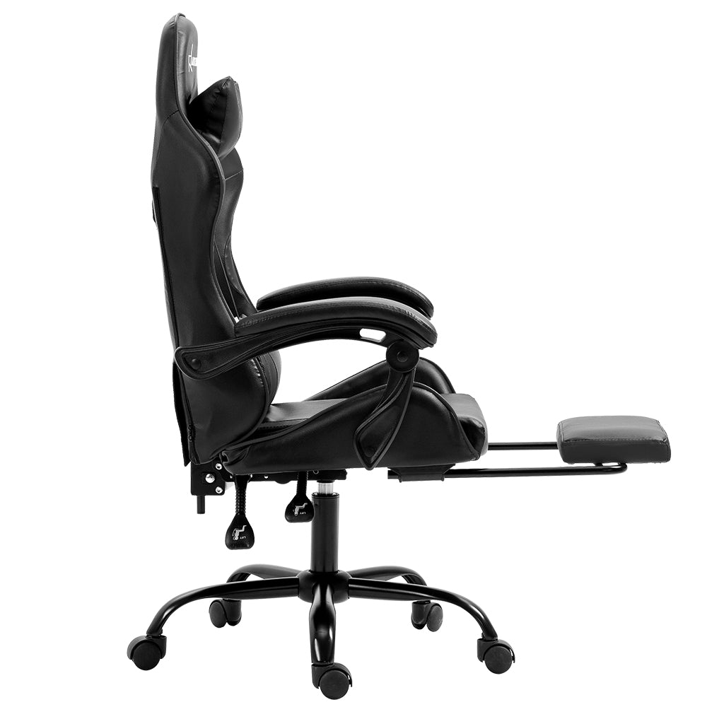 Artiss Gaming Office Chair Executive Computer Leather Chairs Footrest Grey 4