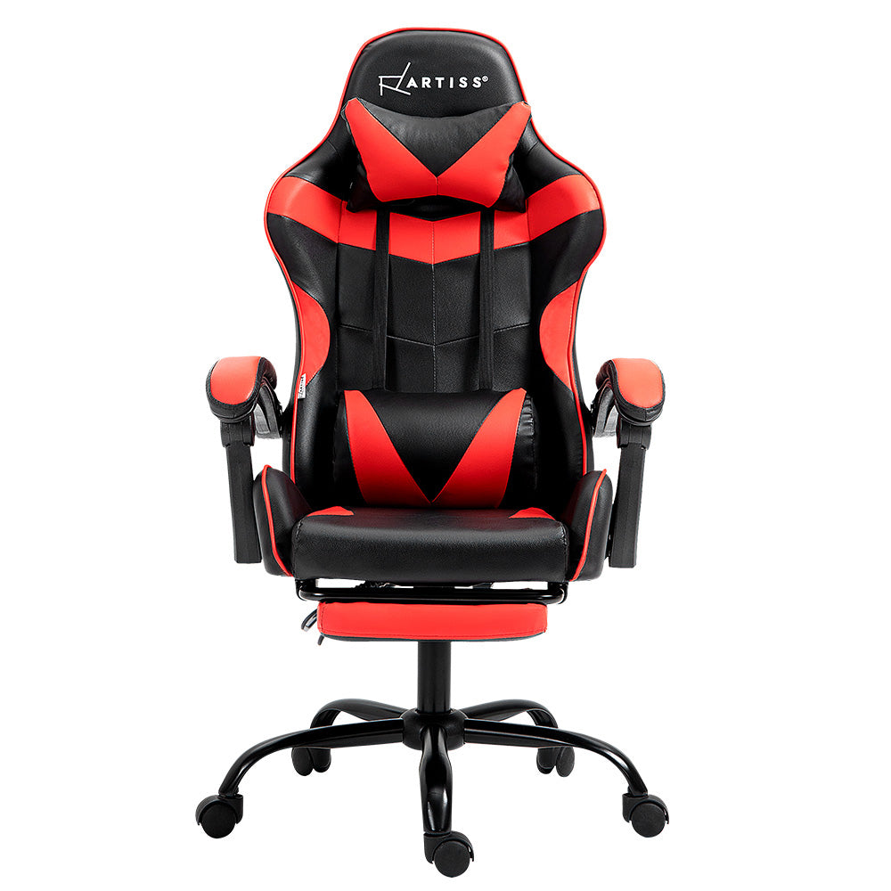 Artiss Gaming Office Chair Recliner Footrest Red 3