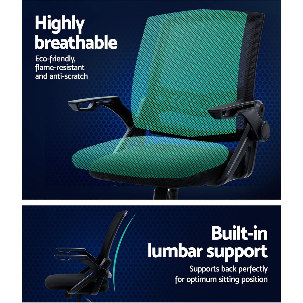 Artiss Office Chair Drafting Stool Mesh Chairs Black 5