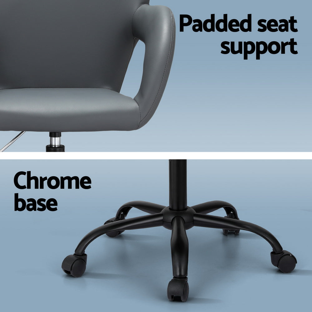 Artiss Office Chair Mid Back Grey 6