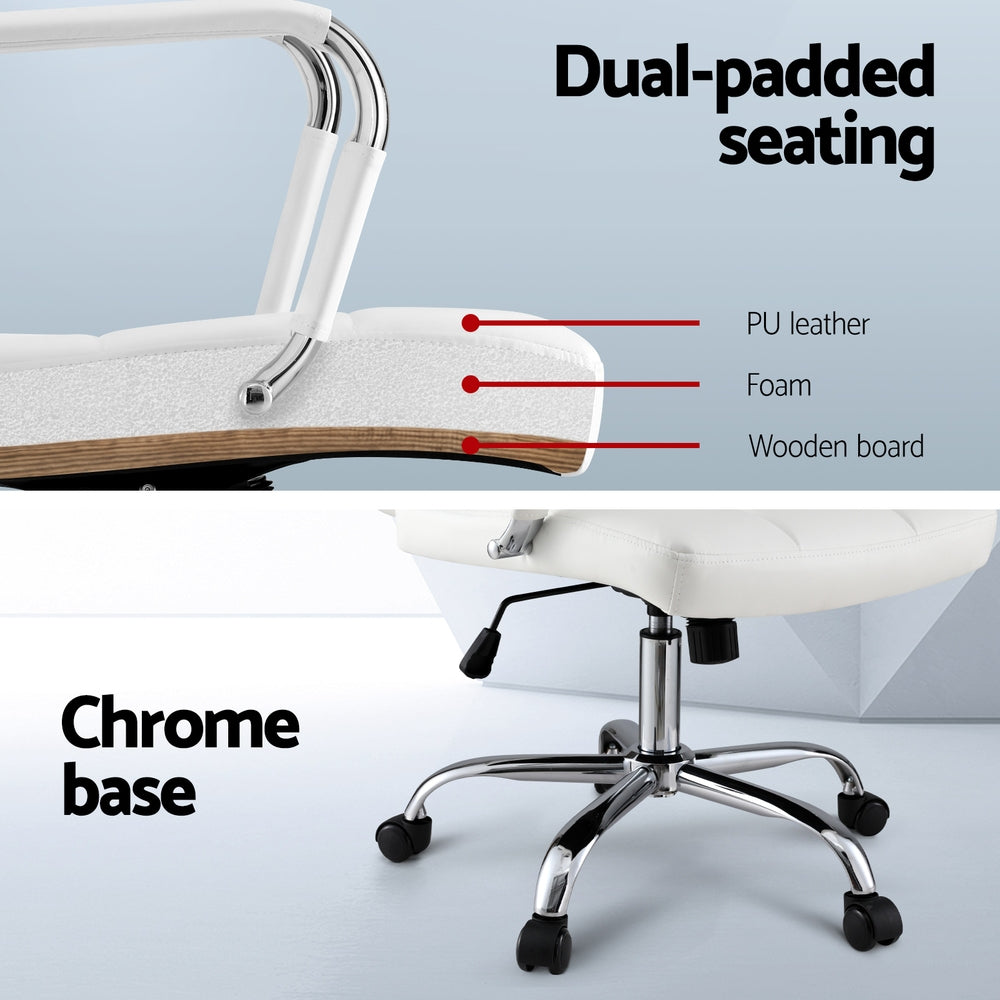 Artiss Office Chair Seat PU Work Computer Desk Chairs 6