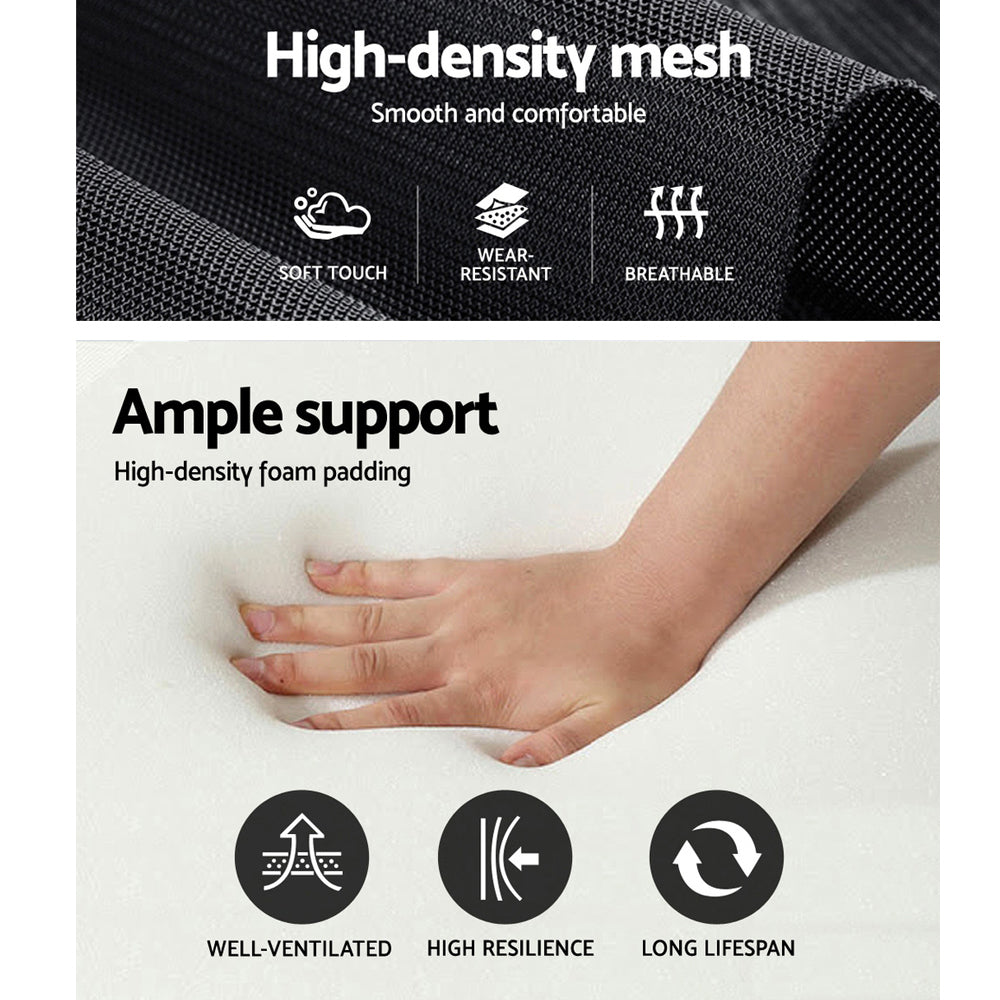 Artiss Mesh Office Chair Recliner Black White 6