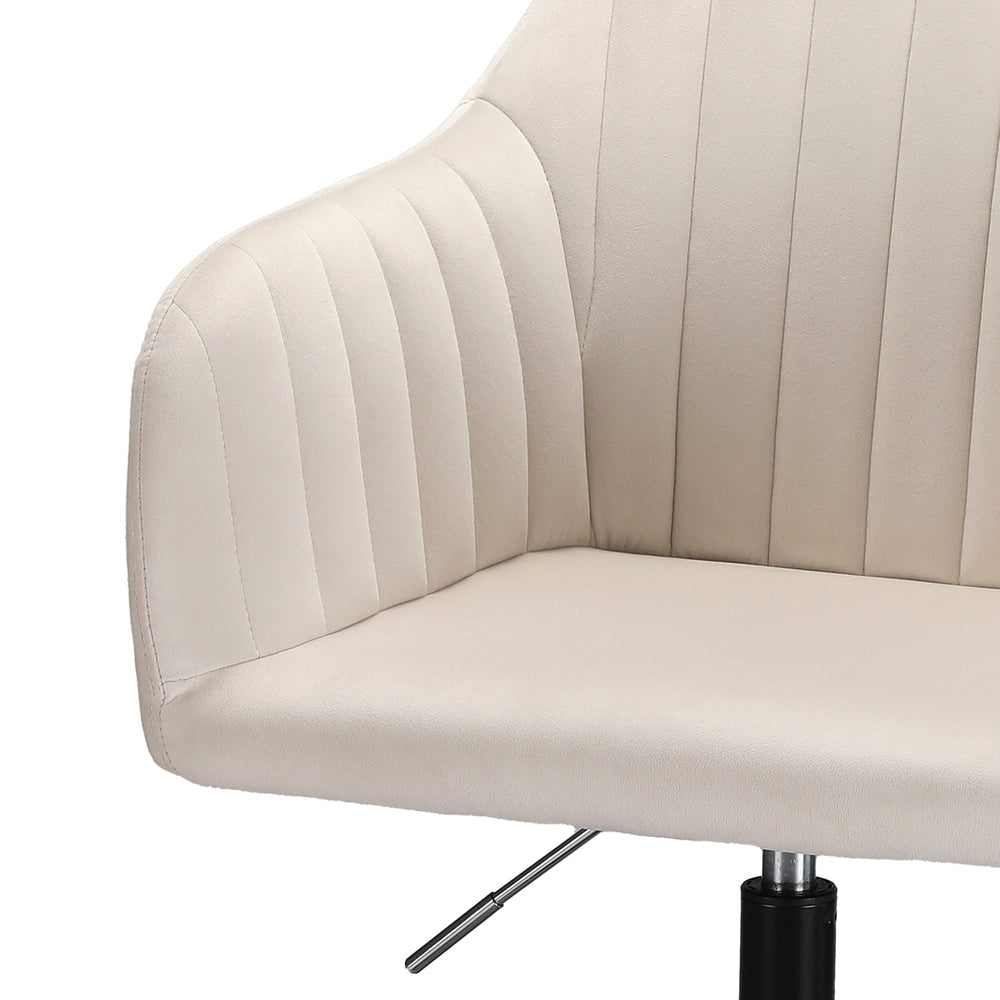 Artiss Office Chair Velvet Seat Cream 3