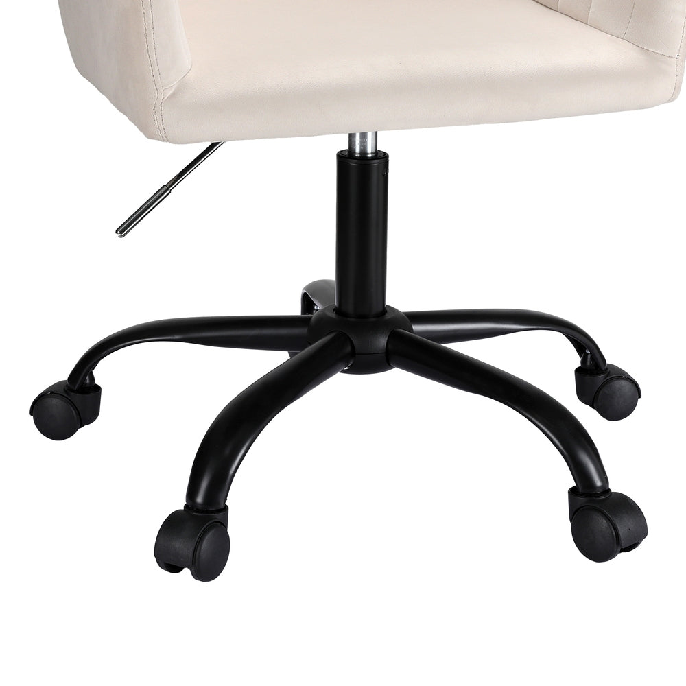 Artiss Office Chair Velvet Seat Cream 4