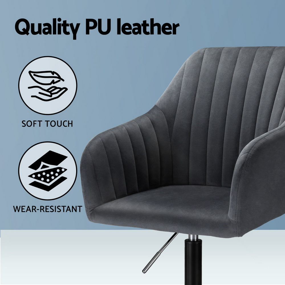 Artiss Office Chair Velvet Seat Dark Grey 5