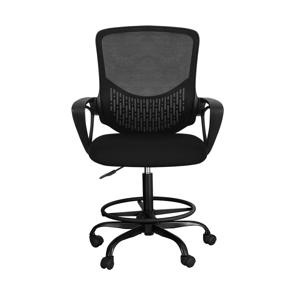 Artiss Office Chair Drafting Stool Computer Standing Desk Mesh Chairs Black 3