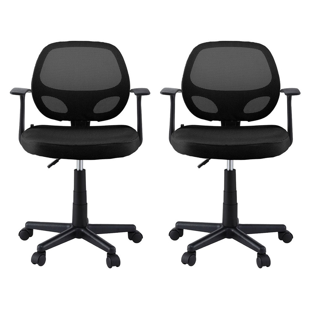 Artiss 2x Mesh Office Chair Computer Gaming Desk Chairs Work Study Mid Back Black 3