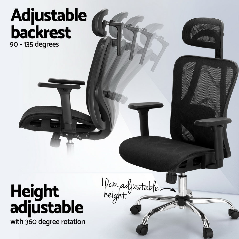 Artiss Ergonomic Office Chair Recline Black 5