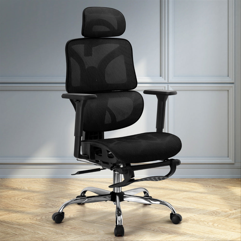 Artiss Ergonomic Office Chair Footrest Black 7