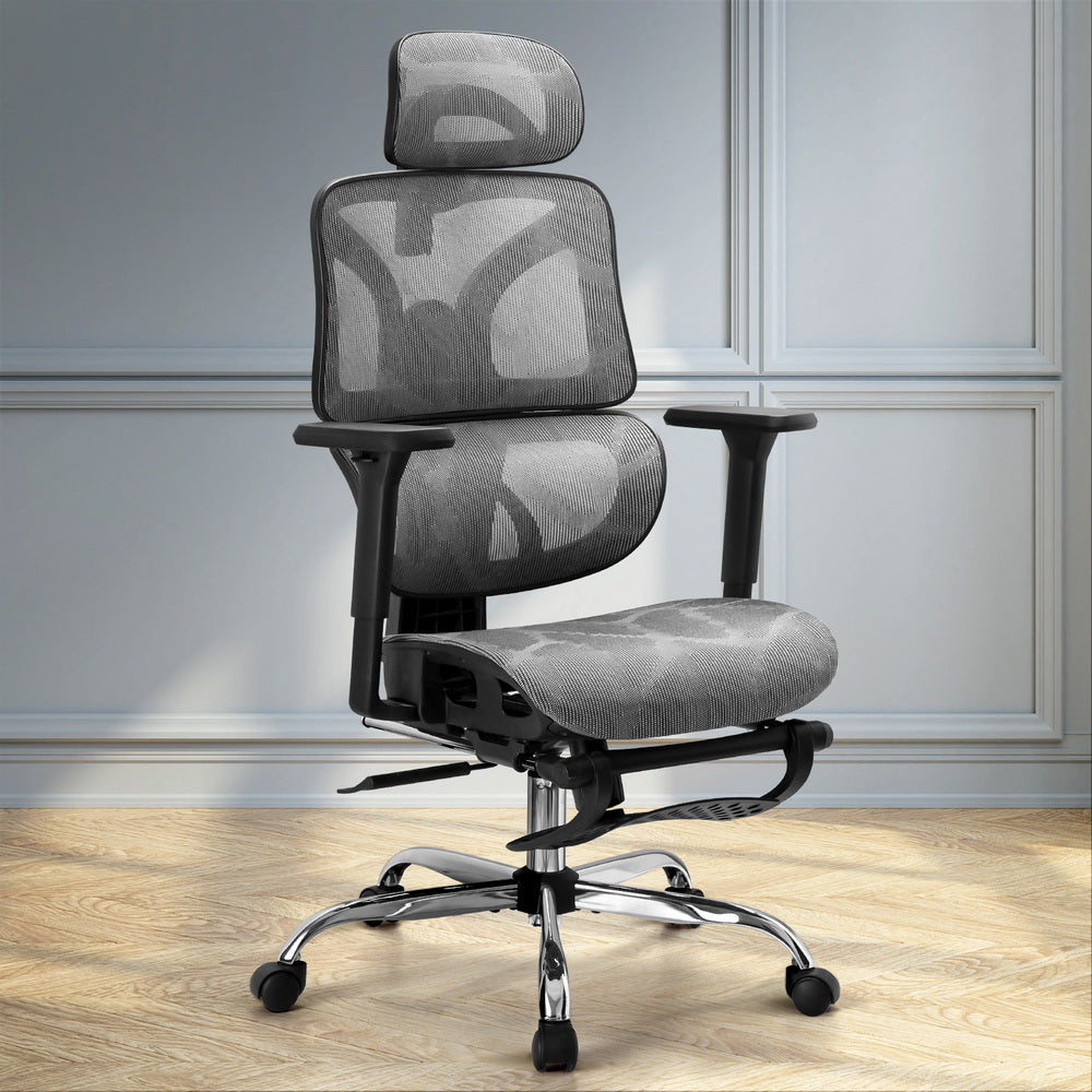 Artiss Ergonomic Office Chair Footrest Grey 8
