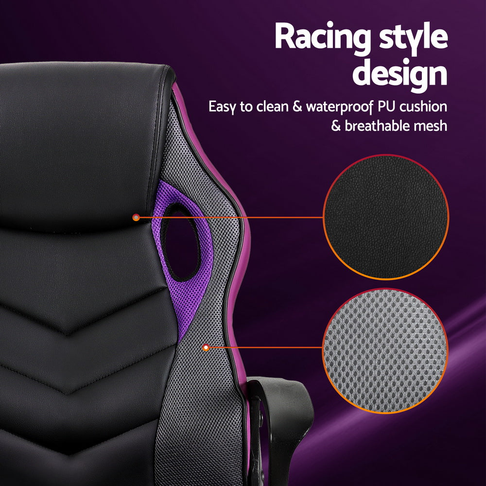 Artiss Gaming Office Chair Computer Chairs Purple 4