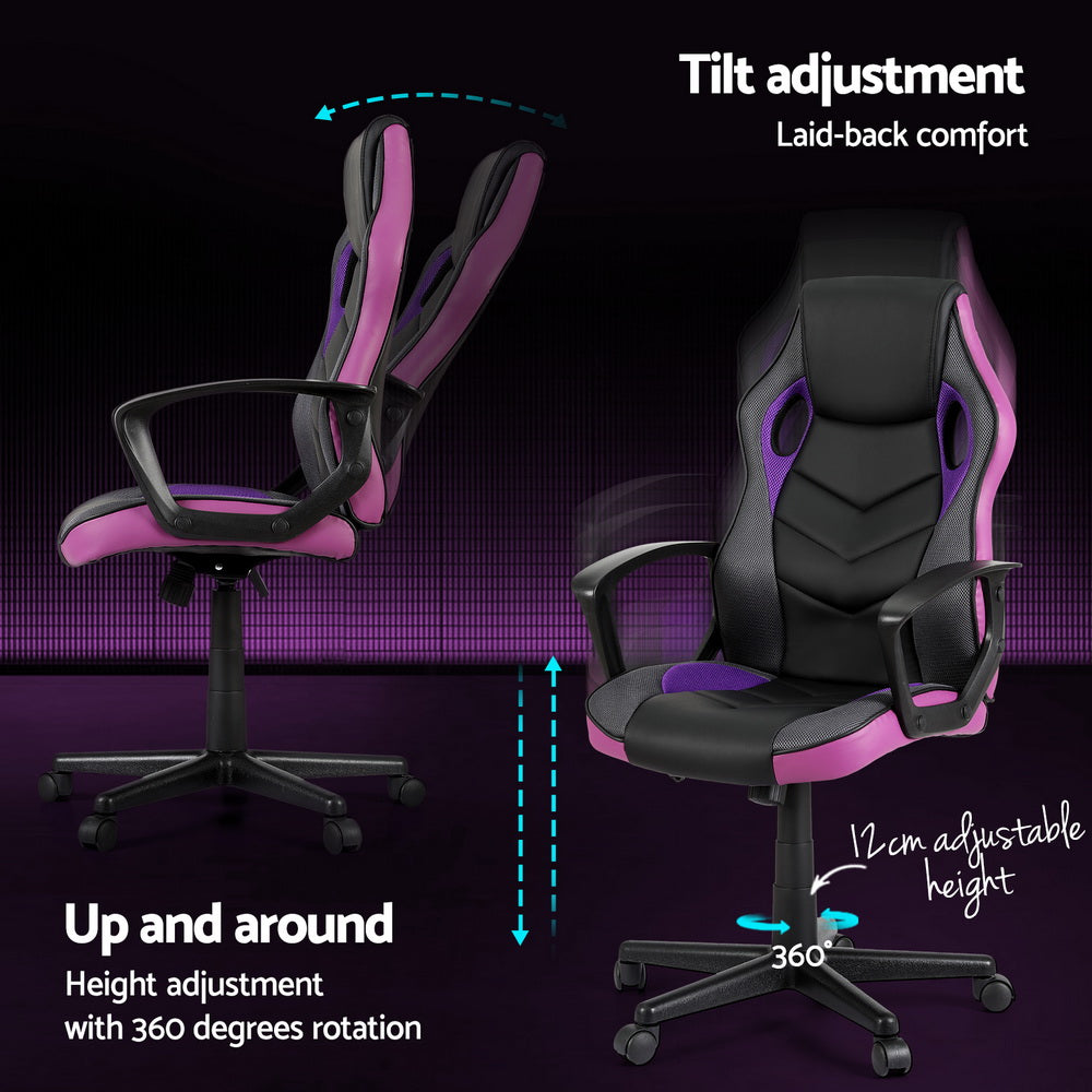 Artiss Gaming Office Chair Computer Chairs Purple 5