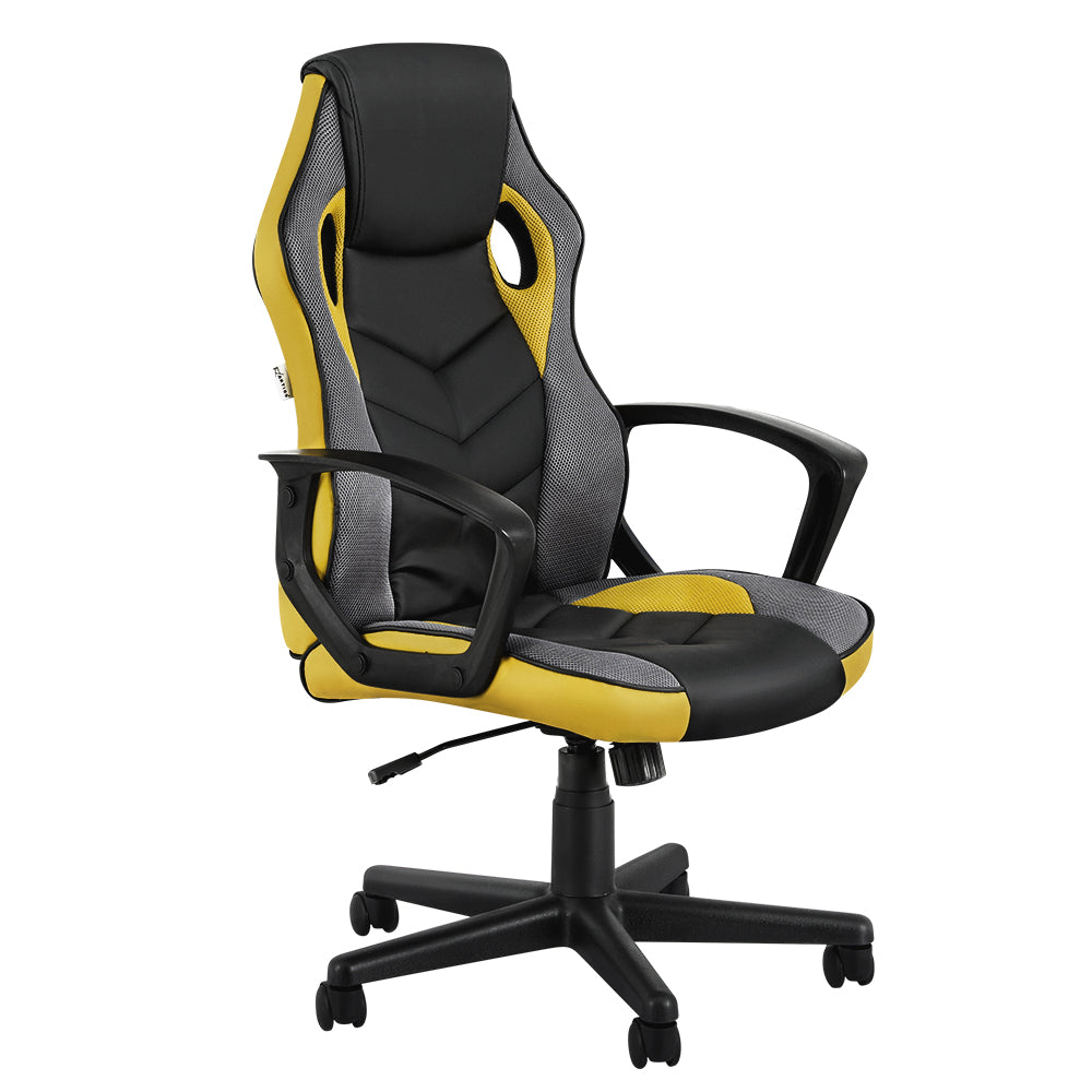 Artiss Gaming Office Chair Computer Executive Racing Chairs High Back Yellow 7