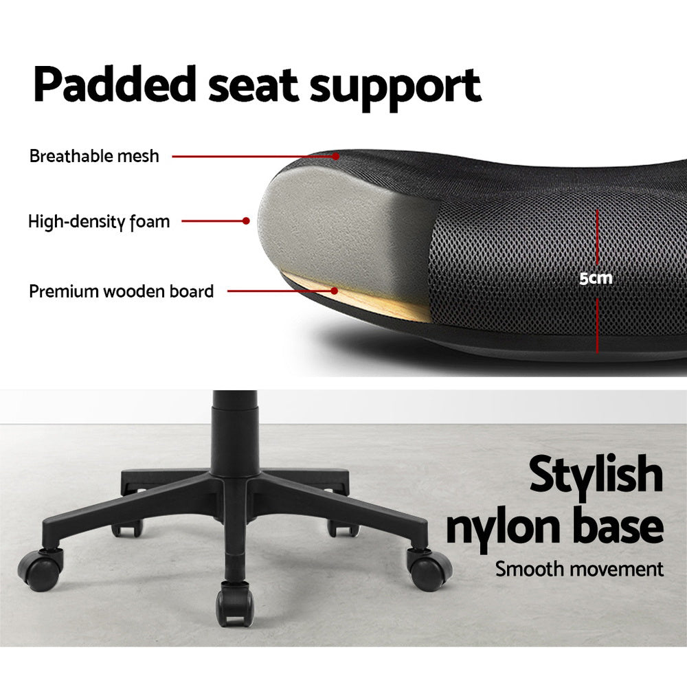 Artiss Mesh Office Chair Mid Back Black 6