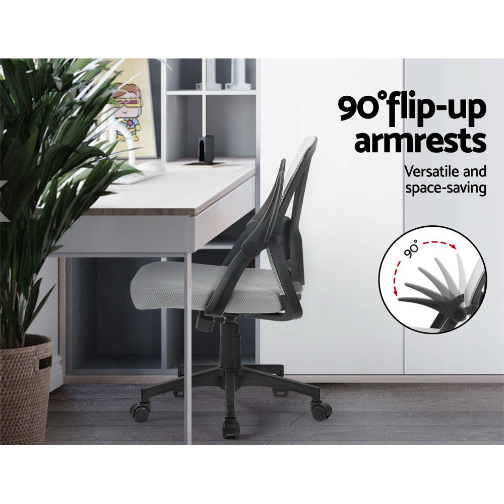 Artiss Mesh Office Chair Mid Back Grey 5