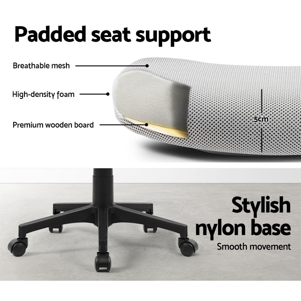 Artiss Mesh Office Chair Mid Back Grey 6