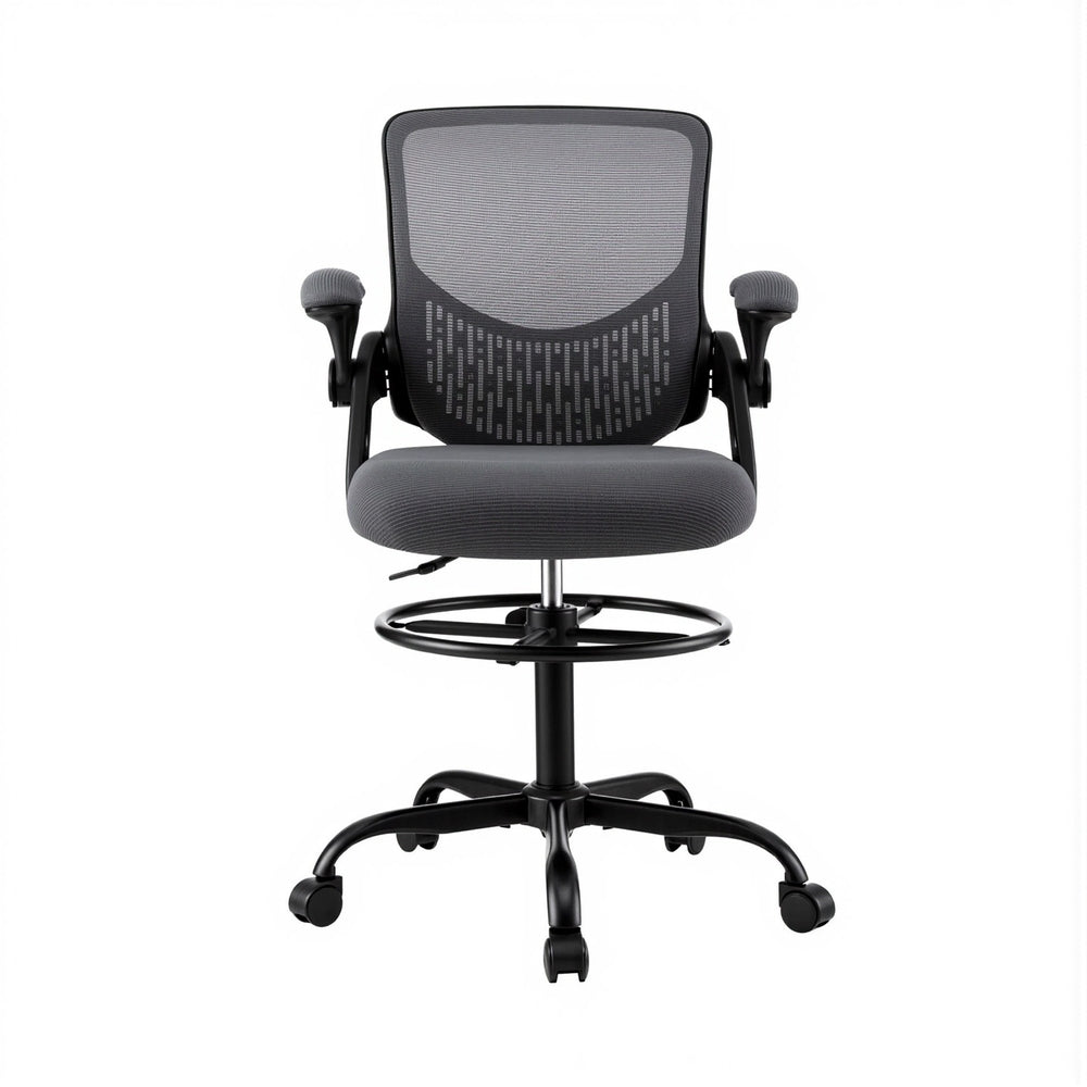 Artiss Office Chair Drafting Chairs Stool Computer Desk Studios Mesh Grey 3