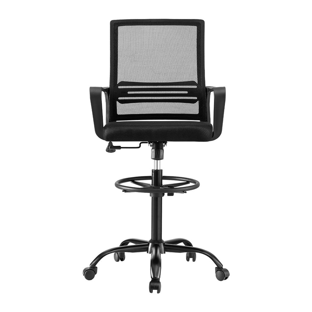 Artiss Office Chair Drafting Chairs Stool Computer Desk Studios Mesh Black 3
