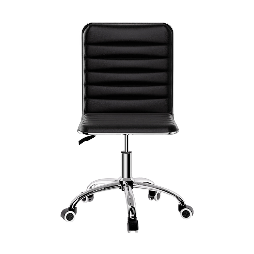 Artiss Office Chair Conference Chairs PU Leather Low Back Black 3