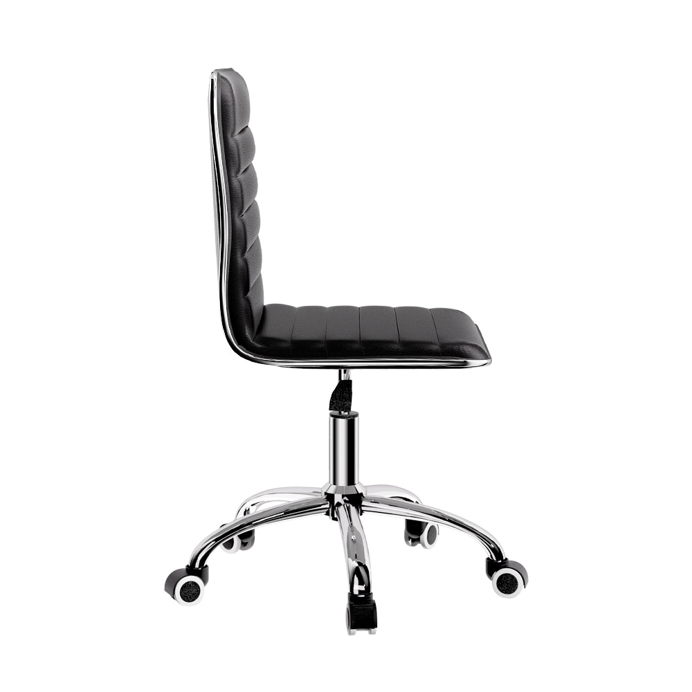 Artiss Office Chair Conference Chairs PU Leather Low Back Black 4