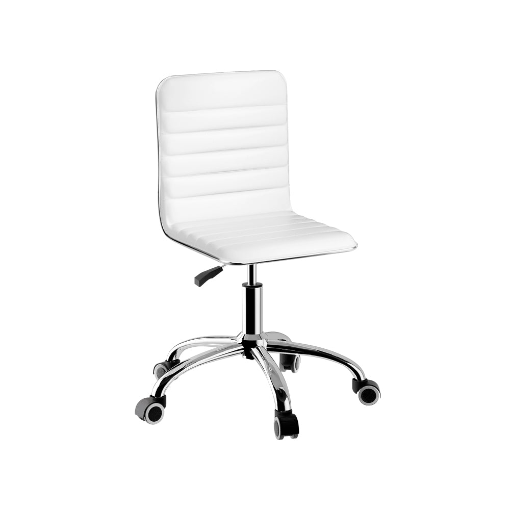 Artiss Office Chair Conference Chairs PU Leather Low Back White 7