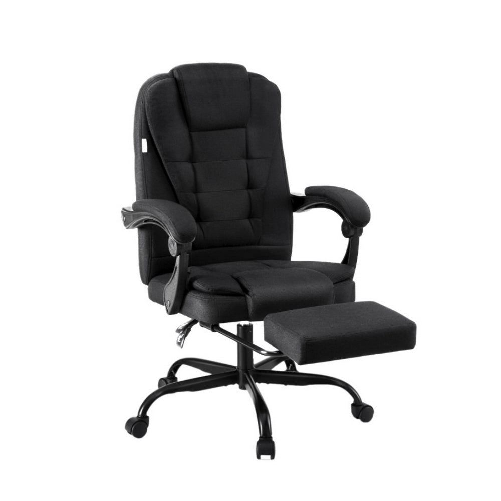 Artiss Office Chair Executive Fabric Seat Racing Computer Desk Chairs Footrest 7