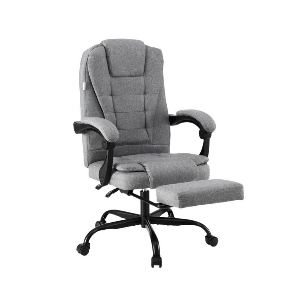 Artiss Office Chair Executive Fabric Seat Racing Computer Desk Chairs Footrest 7