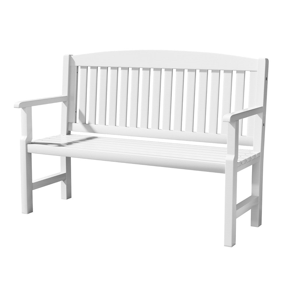 Gardeon Outdoor Garden Bench Wooden 2 Seater Lounge Chair Patio Furniture White 7